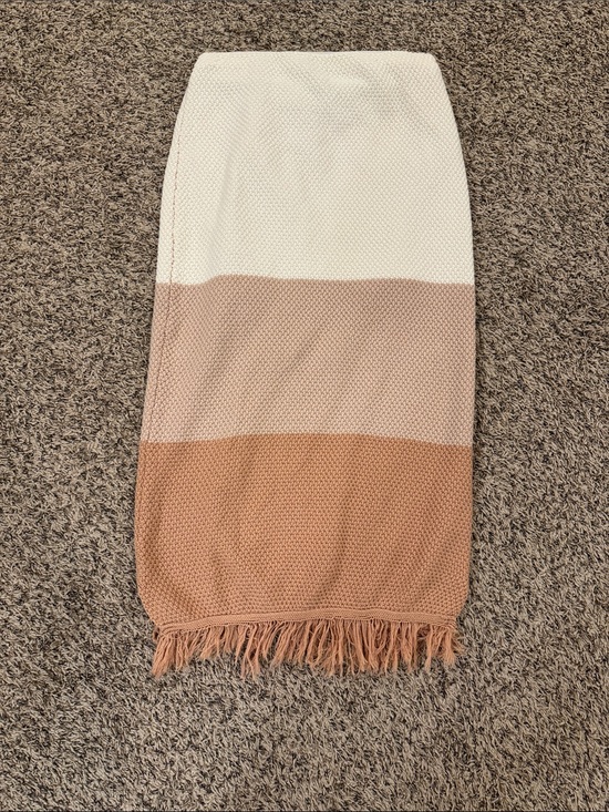 Petal & Pup Dresses & Skirts - Petal & Pup White, Beige & Tan Colorblock Fringe Pencil Skirt